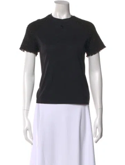 Pre-owned Maje Crew Neck Short Sleeve T-shirt In Black