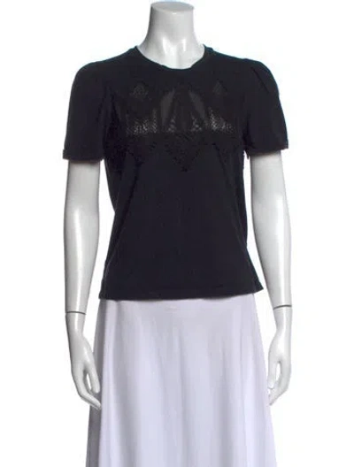 Pre-owned Maje Crew Neck Short Sleeve T-shirt In Black