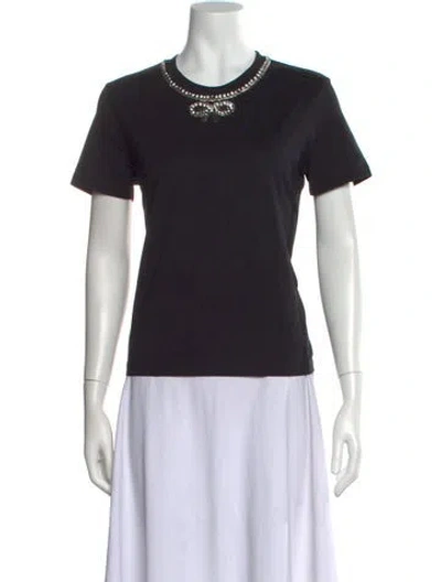 Pre-owned Maje Crew Neck Short Sleeve T-shirt In Black