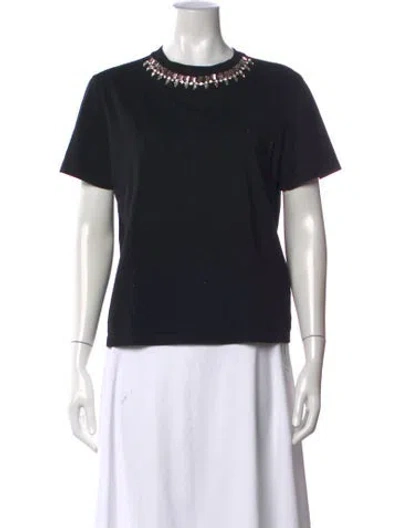Pre-owned Maje Crew Neck Short Sleeve T-shirt In Black