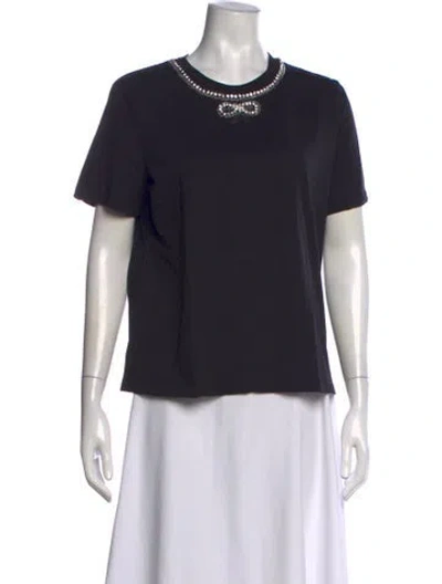 Pre-owned Maje Crew Neck Short Sleeve T-shirt In Black