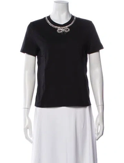 Pre-owned Maje Crew Neck Short Sleeve T-shirt In Black