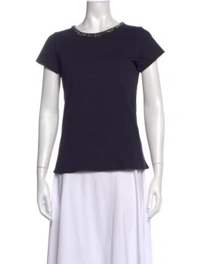 Pre-owned Maje Crew Neck Short Sleeve T-shirt In Blue