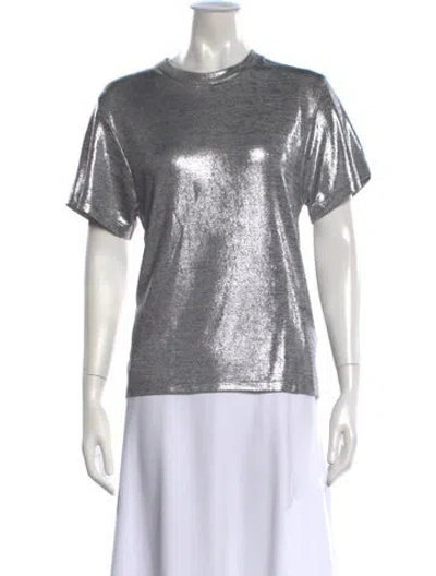 Pre-owned Maje Crew Neck Short Sleeve T-shirt In Gray