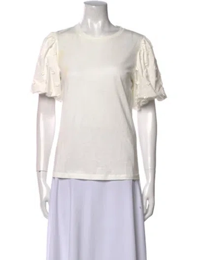 Pre-owned Maje Crew Neck Short Sleeve T-shirt In Neutral