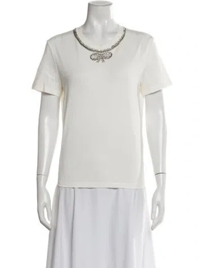 Pre-owned Maje Crew Neck Short Sleeve T-shirt In Neutral
