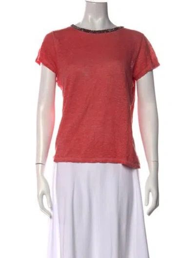 Pre-owned Maje Crew Neck Short Sleeve T-shirt In Red
