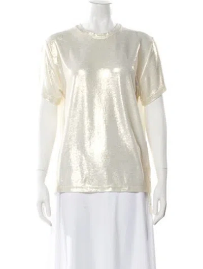 Pre-owned Maje Crew Neck Short Sleeve T-shirt W/ Tags In White