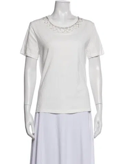 Pre-owned Maje Crew Neck Short Sleeve T-shirt In White