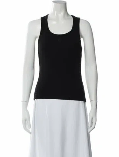 Pre-owned Maje Crew Neck Sleeveless Top In Black