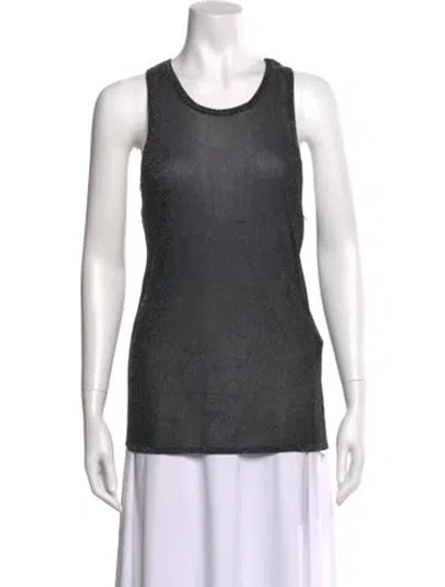 Pre-owned Maje Crew Neck Sleeveless Top In Gray