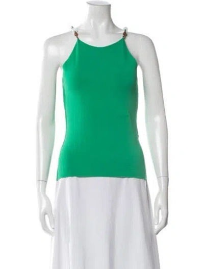 Pre-owned Maje Crew Neck Sleeveless Top In Green