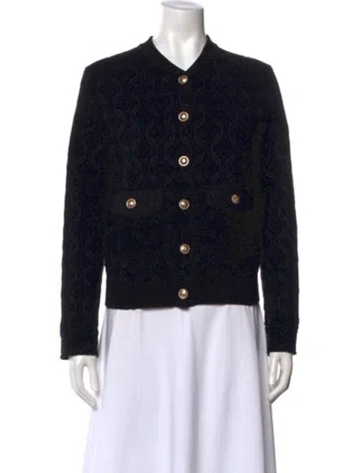 Pre-owned Maje Crew Neck Sweater In Black