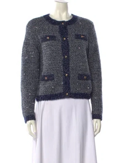 Pre-owned Maje Crew Neck Sweater In Black