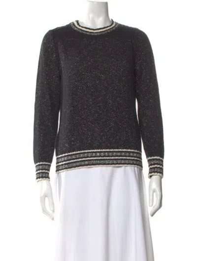 Pre-owned Maje Crew Neck Sweater In Black