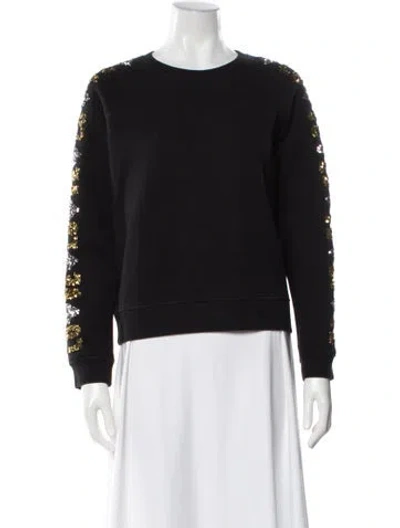 Pre-owned Maje Crew Neck Sweater In Black