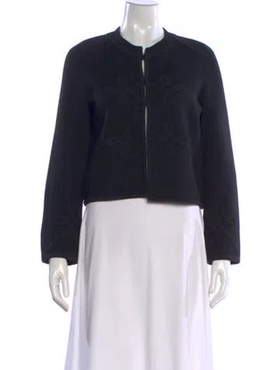 Pre-owned Maje Crew Neck Sweater In Black