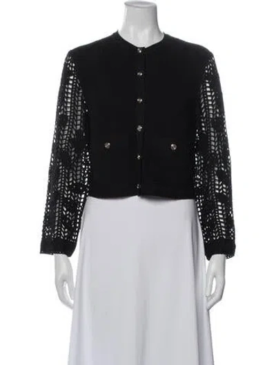 Pre-owned Maje Crew Neck Sweater In Black