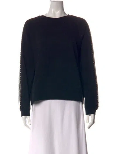 Pre-owned Maje Crew Neck Sweater In Black