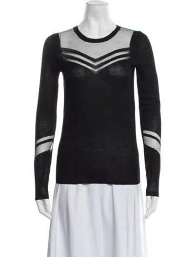 Pre-owned Maje Crew Neck Sweater In Black