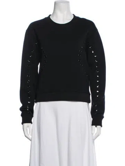 Pre-owned Maje Crew Neck Sweater In Black