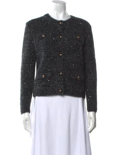 Pre-owned Maje Crew Neck Sweater In Black/grey