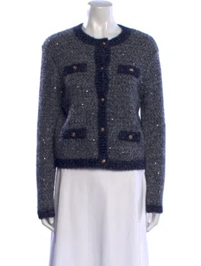 Pre-owned Maje Crew Neck Sweater In Blue