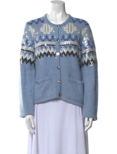 Pre-owned Maje Crew Neck Sweater In Blue