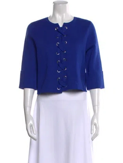 Pre-owned Maje Crew Neck Sweater In Blue