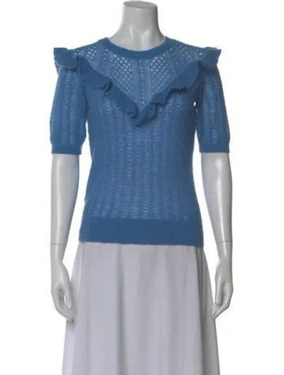 Pre-owned Maje Crew Neck Sweater In Blue