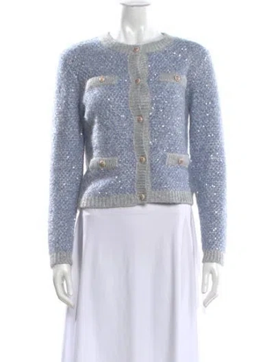 Pre-owned Maje Crew Neck Sweater In Blue