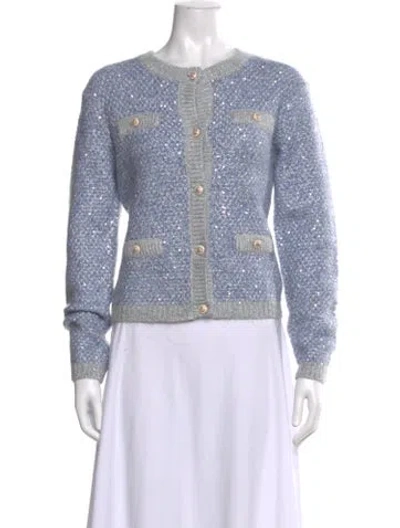 Pre-owned Maje Crew Neck Sweater In Blue