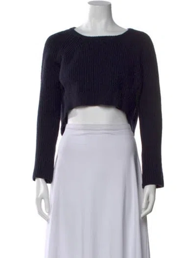 Pre-owned Maje Crew Neck Sweater In Blue