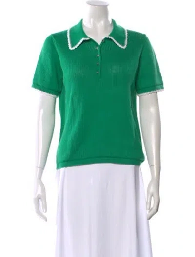 Pre-owned Maje Crew Neck Sweater In Green