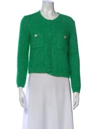 Pre-owned Maje Crew Neck Sweater In Green