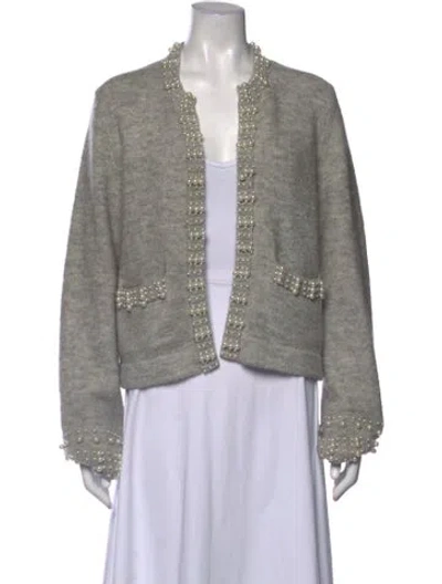 Pre-owned Maje Crew Neck Sweater In Grey