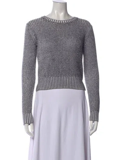 Pre-owned Maje Crew Neck Sweater In Grey