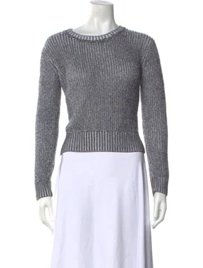 Pre-owned Maje Crew Neck Sweater In Grey