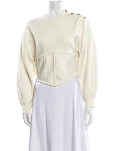 Pre-owned Maje Crew Neck Sweater In Neutral