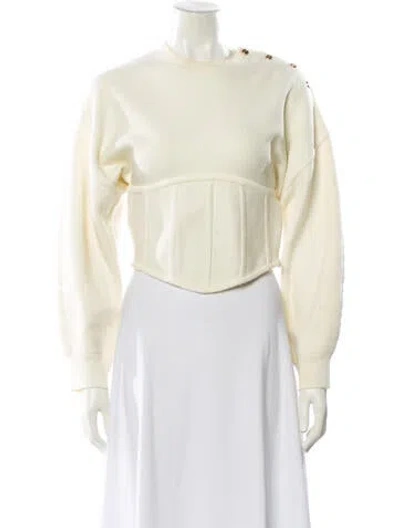 Pre-owned Maje Crew Neck Sweater In Neutral