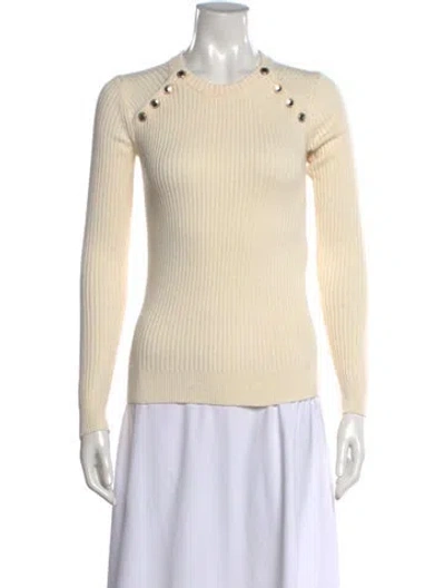 Pre-owned Maje Crew Neck Sweater In Neutral