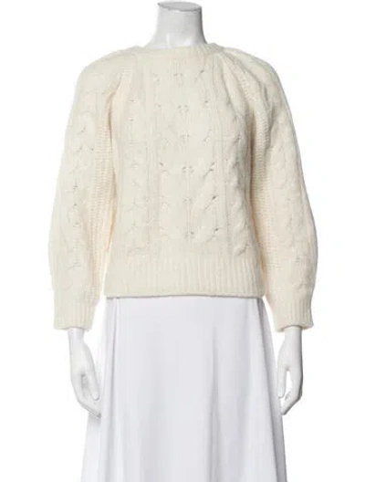 Pre-owned Maje Crew Neck Sweater In Neutrals/white