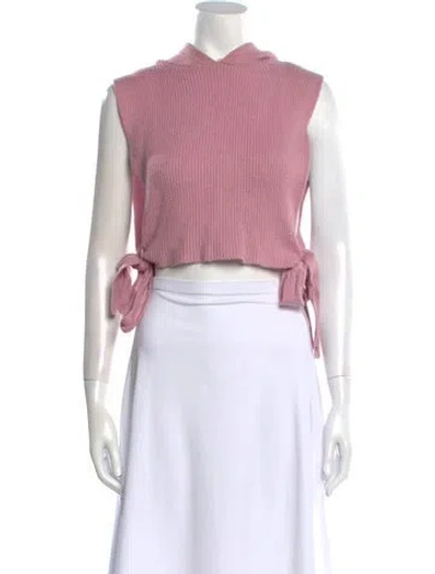 Pre-owned Maje Crew Neck Sweater In Pink
