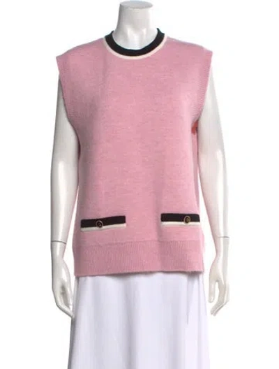 Pre-owned Maje Crew Neck Sweater In Pink