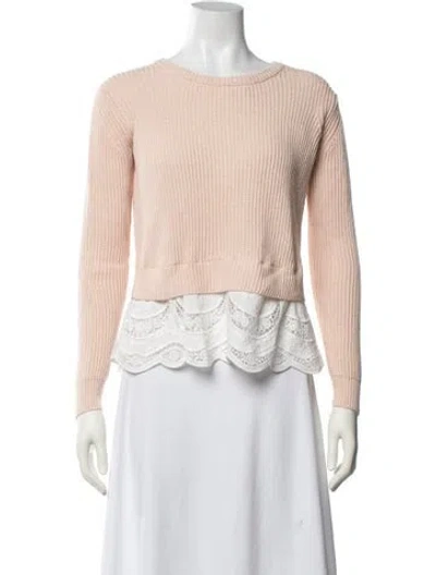 Pre-owned Maje Crew Neck Sweater In Pink