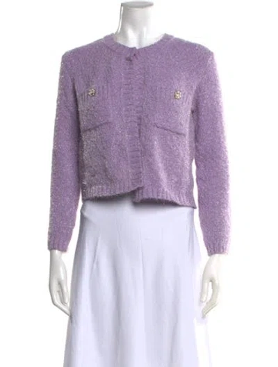 Pre-owned Maje Crew Neck Sweater In Purple