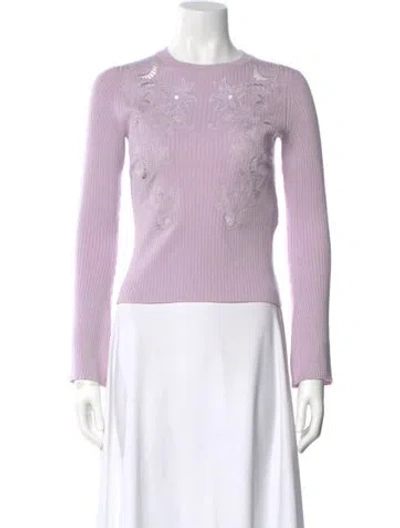 Pre-owned Maje Crew Neck Sweater In Purple