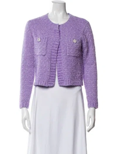 Pre-owned Maje Crew Neck Sweater In Purple