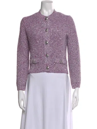 Pre-owned Maje Crew Neck Sweater In Purple