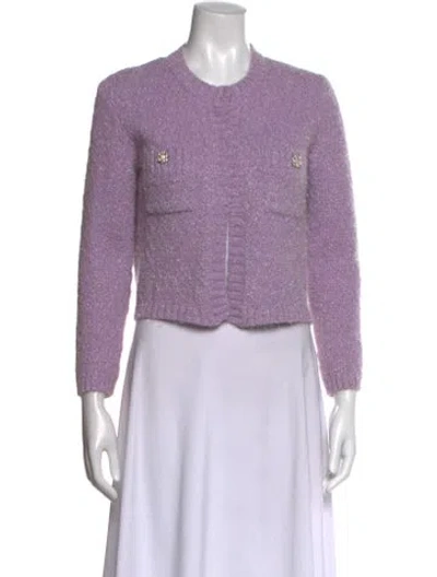 Pre-owned Maje Crew Neck Sweater In Purple